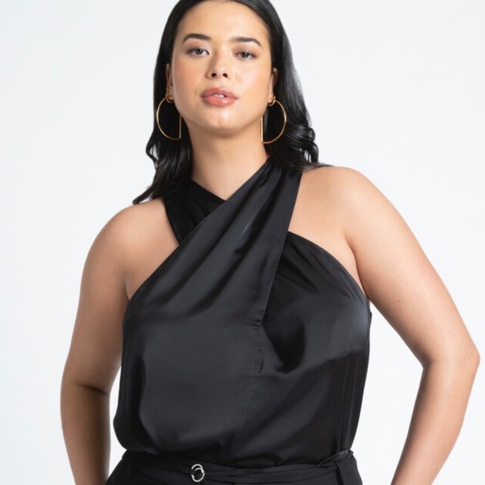 NWT Eloquii Halter Neck Top Size 16 Color Black